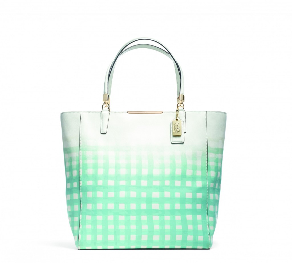 30120 Gingham NS Saffiano Tote