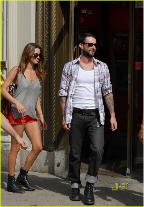 Adam Levine With His Girlfriend In Downtown NYC