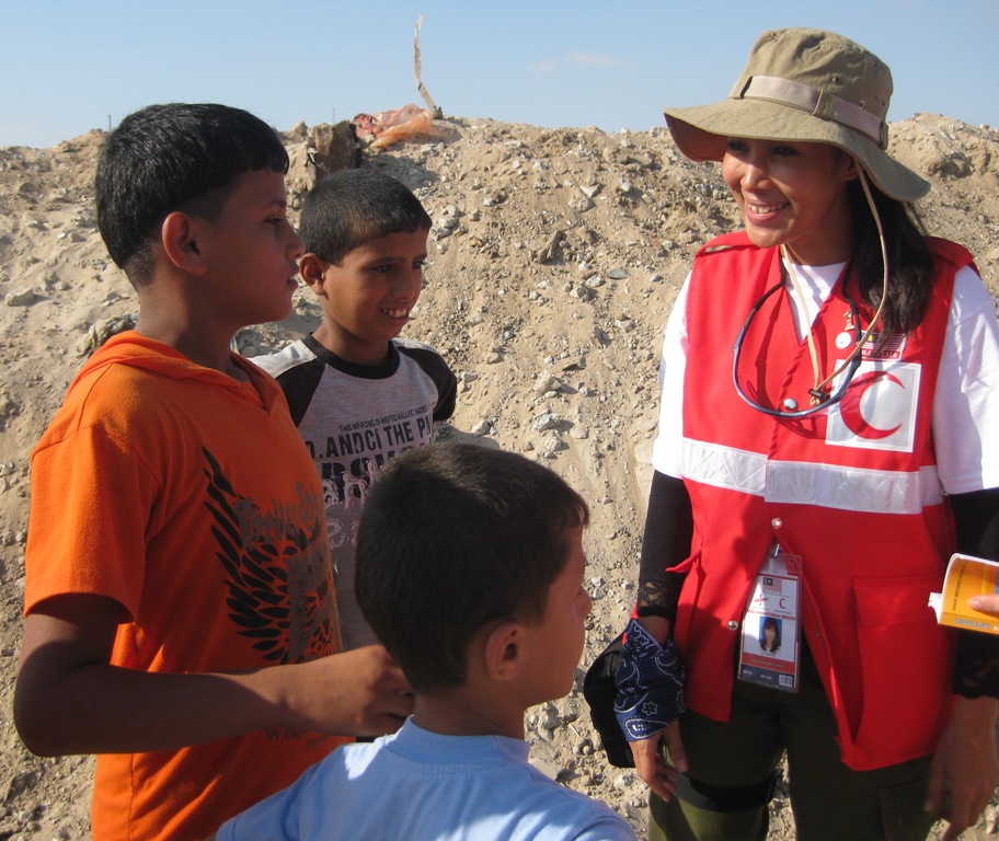 Talking to the local kids in Gaza