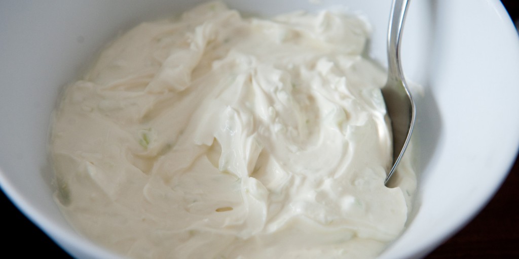 ROCKVILLE, MD - AUGUST 14: Tzatiki, a Yogurt-cucumber sauce. Demetri Tsipianitis, 45, and his family cooking Greek summer dishes at his Rockville, MD home. (Photo by Sarah L. Voisin/The Washington Post via Getty Images)