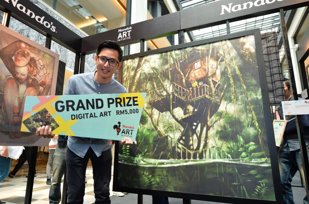Pemenang utama kategori Digital Art, Yau Boon Han, bersama karyanya bertajuk "Jungle Boy". Foto - arkib Wanista.com