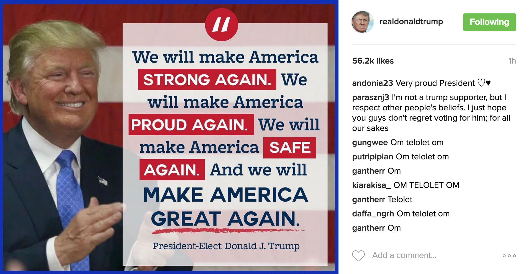 Instagram Donald Trump. Foto - http://www.billboard.com/