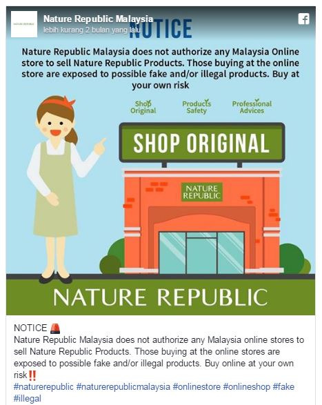 Sumber: Facebook/Nature Republic Malaysia