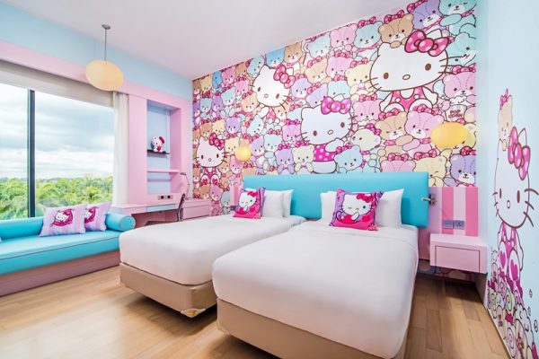 Salah satu pilihan bilik Hello Kitty Pink Series yang ditawarkan di Hotel Jen Puteri Harbour. Foto -Arkib Wanista