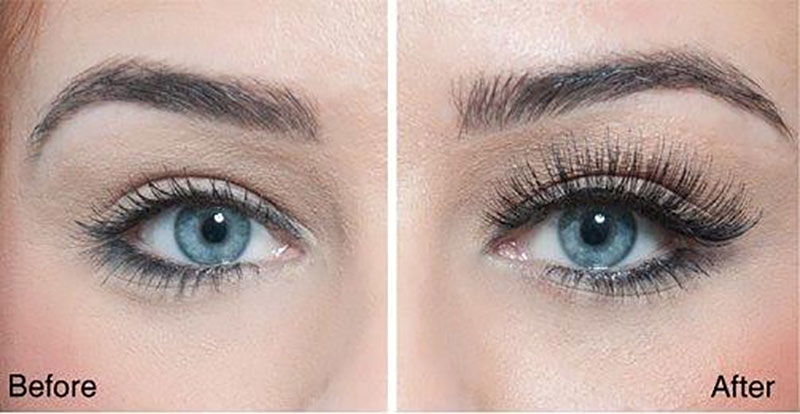Contoh sebelum dan selepas eyelash extensions. Foto - En Vogue Day Spa & Gift Studio